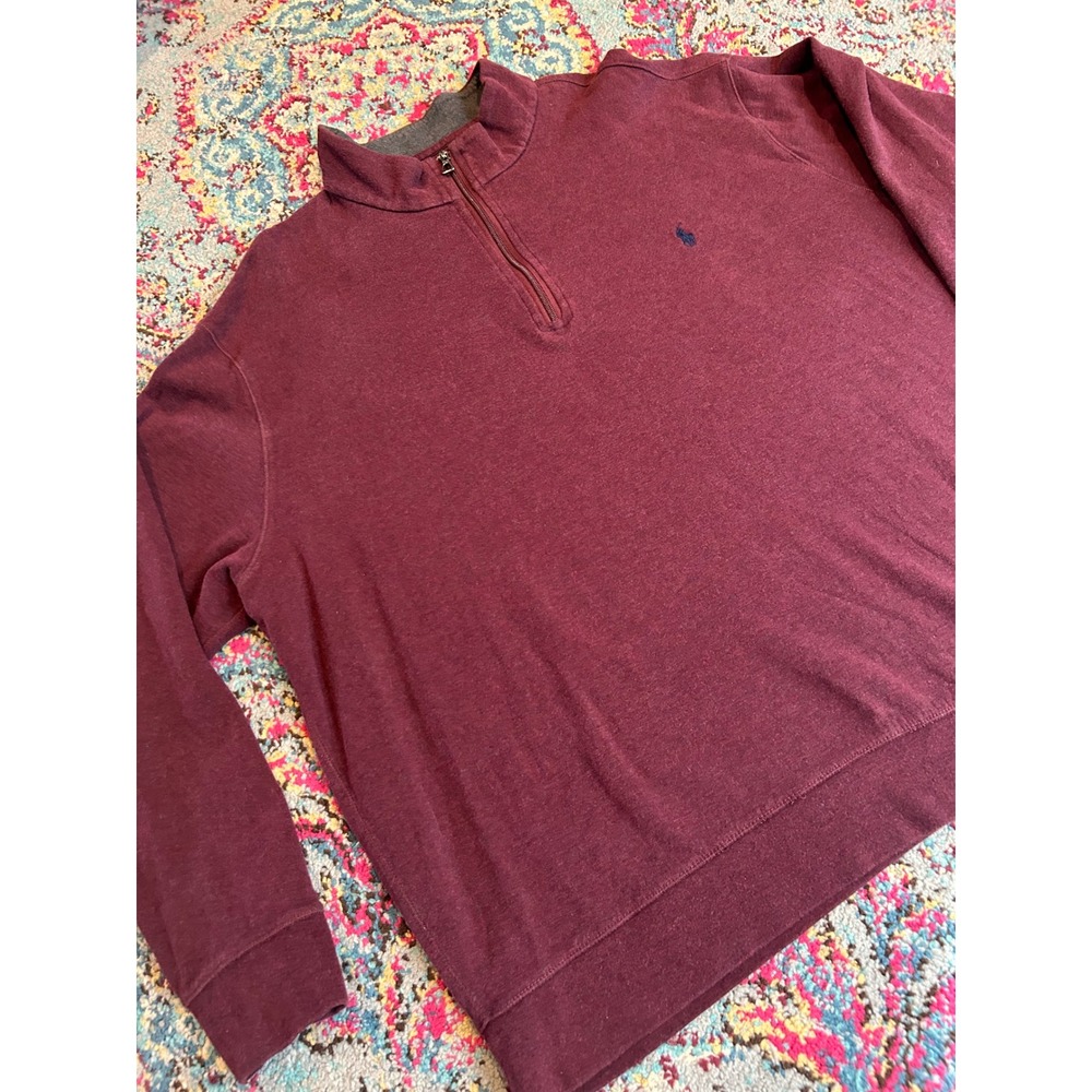 Polo‎ Ralph Lauren Mens 2XB Burgundy Heather Quarter Zip Pullover Sweater